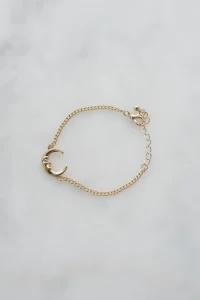 Moon gold chain friendship bracelet